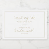 Moderner, eleganter Goldbridmaid-Vorschlag Schaumweinetikett (Einzelnes Label)