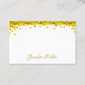 Moderner eleganter Goldconfetti-Handskript-Text Visitenkarte (Vorderseite)