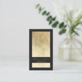 Moderner, eleganter Goldfilm Schwarzer Farbblock Visitenkarte (Stehend Vorderseite)