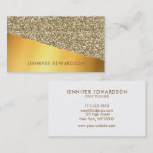 Moderner eleganter GoldGlitter Chic beruflich Visitenkarte (Vorne/Hinten)