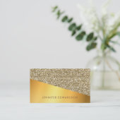 Moderner eleganter GoldGlitter Chic beruflich Visitenkarte (Stehend Vorderseite)
