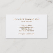 Moderner eleganter GoldGlitter Chic beruflich Visitenkarte (Rückseite)