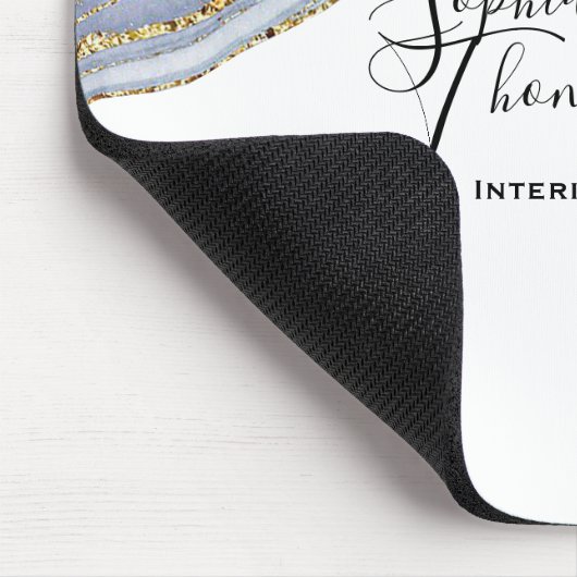 Moderner eleganter Goldlavendel Geode Achat Mousepad (Ecke)