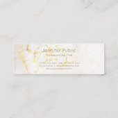 Moderner eleganter Goldmarmor-berufliches Mini Visitenkarte (Rückseite)