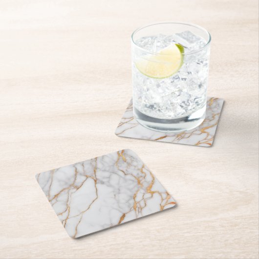 Moderner, eleganter Goldmarmor Rechteckiger Pappuntersetzer (Vor Ort)