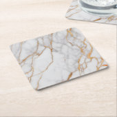 Moderner, eleganter Goldmarmor Rechteckiger Pappuntersetzer (angewinkelt)