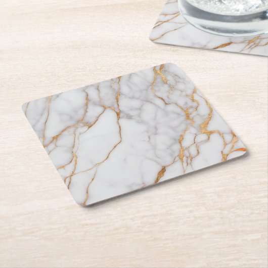 Moderner, eleganter Goldmarmor Rechteckiger Pappuntersetzer (angewinkelt)