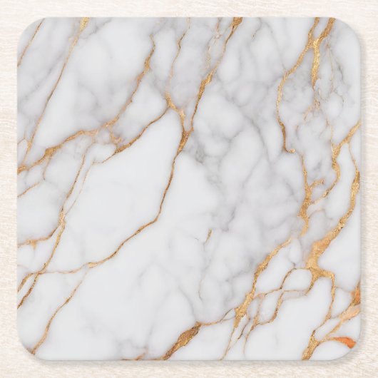 Moderner, eleganter Goldmarmor Rechteckiger Pappuntersetzer (Vorderseite)