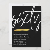 Moderner, eleganter Goldrausch 60. Geburtstag Einladung (Vorderseite)