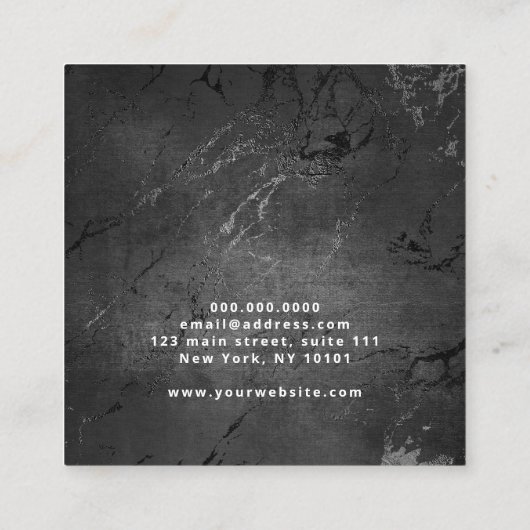 Moderner, eleganter Goldschmiedekünstler Quadratische Visitenkarte (Rückseite)