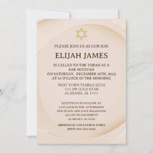 Moderner, eleganter Goldstar von David Bar Mitzvah Einladung