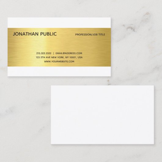 Moderner eleganter Golffekt Beruflicher Schlichter Visitenkarte (Vorne/Hinten)