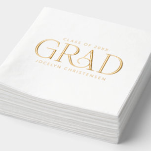 Moderner Eleganter Grad Personalisierter Abschluss Servietten Mit Folie