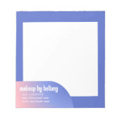 Moderner Eleganter Gradient Blue Pink Makeup Artis Notizblock (Vorderseite)