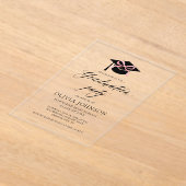 Moderner Eleganter Graduiertenkap Pink Bow Abschlu Acryleinladungen (Ablage )