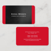 Moderner, eleganter, grau-roter Führungskraft-Mana Visitenkarte (Vorne/Hinten)