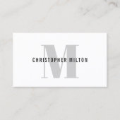 Moderner, eleganter, grau-weißer Monogram-Berater Visitenkarte (Vorderseite)
