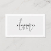 Moderner, eleganter Grau White Monogram Consultant Visitenkarte (Vorderseite)