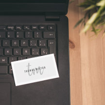 Moderner, eleganter Grau White Monogram Consultant