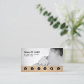 Moderner Eleganter Grauer Goldener Massagetherapeu Treuekarte (Stehend Vorderseite)