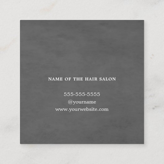 Moderner Eleganter Grauer Weißer Schere Friseur St Quadratische Visitenkarte (Rückseite)