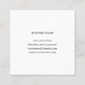 Moderner Eleganter Grauer White Stripe Berater Quadratische Visitenkarte (Rückseite)