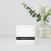 Moderner Eleganter Grauer White Stripe Berater Quadratische Visitenkarte (Stehend Vorderseite)