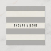 Moderner Eleganter Gray Stripes Consultant Quadratische Visitenkarte (Vorderseite)