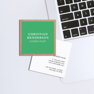 Moderner, eleganter Green Kraft Paper Berater Quadratische Visitenkarte