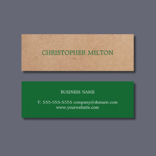 Moderner, eleganter Gründrucker Kraft Berater Mini Visitenkarte