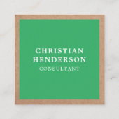 Moderner, eleganter Grüne Kraft Paper Consultant Quadratische Visitenkarte (Vorderseite)