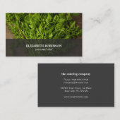 Moderner Eleganter Grüner Catering Persönlicher Ko Visitenkarte (Vorne/Hinten)