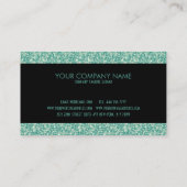 Moderner, eleganter grüner Glitzer und schwarze St Visitenkarte (Rückseite)