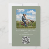 Moderner Eleganter Grüner QR-Code Save The Date (Rückseite)