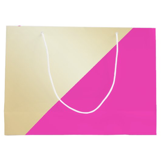 Moderner, eleganter, gürtelrosa und goldfarbener B Große Geschenktüte (Rückseite)