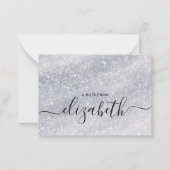 Moderner Eleganter Handwriting-Script Name-Glitzer Mitteilungskarte (Vorderseite)