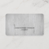 Moderner, eleganter hellgrauer Holzberater Visitenkarte (Vorderseite)