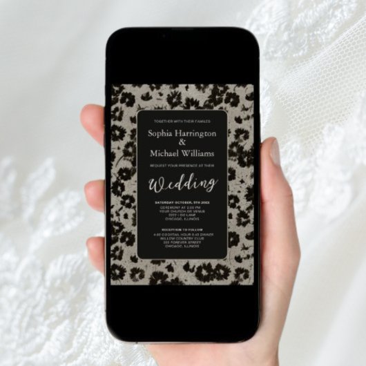 Moderner eleganter Hochzeitlicher Digital-Invite-Q Einladung