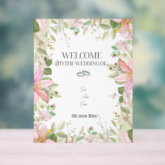 Moderner, eleganter Hochzeitsempfang Acrylschild (Neutral)