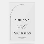 Moderner, eleganter Hochzeitsempfang Acrylschild (Vorderseite)