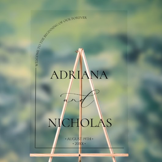 Moderner, eleganter Hochzeitsempfang Acrylschild (Neutral)