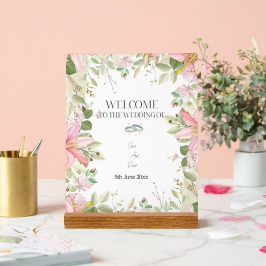 Moderner, eleganter Hochzeitsempfang Acrylschild (Hochzeit)