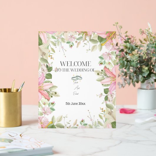 Moderner, eleganter Hochzeitsempfang Acrylschild (Hochzeit)