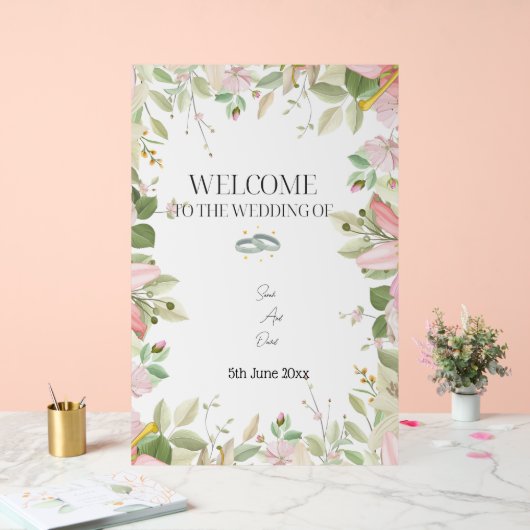 Moderner, eleganter Hochzeitsempfang Acrylschild (Hochzeit)