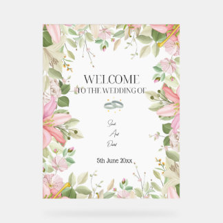 Moderner, eleganter Hochzeitsempfang Acrylschild