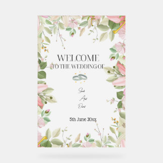Moderner, eleganter Hochzeitsempfang Acrylschild