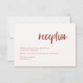 Moderner, eleganter Hochzeitsempfang in schneerosa Einladung (Vorderseite)