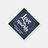 Moderner eleganter Hochzeitsstil-Verlobung-Glitzer Serviette (Ecke)