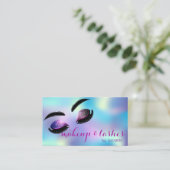 Moderner eleganter holografischer Glitzer Lashes Visitenkarte (Stehend Vorderseite)