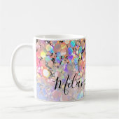 Moderner eleganter holografischer Glitzer Schwarz Kaffeetasse (Links)